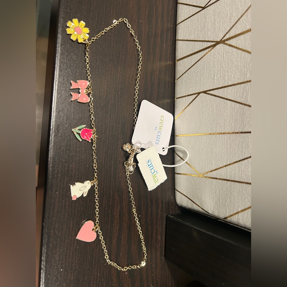 NWT Jcrew Crewcuts gold plated girls charm Necklace heart great holiday gift